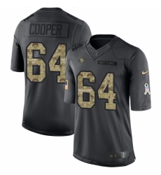 Men's Nike San Francisco 49ers #64 Jonathan Cooper Limited Black 2016 Salute to Service NFL Jersey