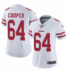 Women's Nike San Francisco 49ers #64 Jonathan Cooper White Vapor Untouchable Limited Player NFL Jersey