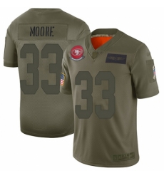 Youth San Francisco 49ers #33 Tarvarius Moore Limited Camo 2019 Salute to Service Football Jersey