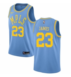 Youth Nike Los Angeles Lakers #23 LeBron James Authentic Blue Hardwood Classics NBA Jersey
