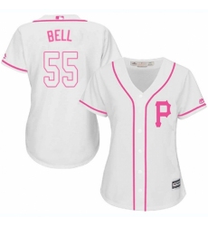 Women's Majestic Pittsburgh Pirates #55 Josh Bell Authentic White Fashion Cool Base MLB Jersey