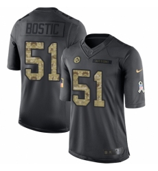 Men's Nike Pittsburgh Steelers #51 Jon Bostic Limited Black 2016 Salute to Service NFL Jersey