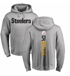 Nike Pittsburgh Steelers #51 Jon Bostic Ash Backer Pullover Hoodie