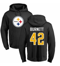 Nike Pittsburgh Steelers #42 Morgan Burnett Black Name & Number Logo Pullover Hoodie