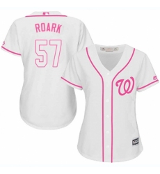 Women's Majestic Washington Nationals #57 Tanner Roark Replica White Fashion Cool Base MLB Jersey