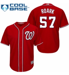 Youth Majestic Washington Nationals #57 Tanner Roark Authentic Red Alternate 1 Cool Base MLB Jersey