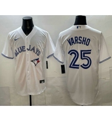 Men's Toronto Blue Jays #25 Daulton Varsho White Cool Base Jersey