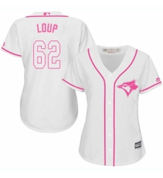 Women's Majestic Toronto Blue Jays #62 Aaron Loup Replica White Fashion Cool Base MLB Jersey