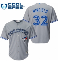 Youth Majestic Toronto Blue Jays #32 Dave Winfield Replica Grey Road MLB Jersey