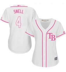 Women's Majestic Tampa Bay Rays #4 Blake Snell Authentic White Fashion Cool Base MLB Jersey