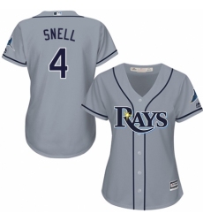 Women's Majestic Tampa Bay Rays #4 Blake Snell Replica Grey Road Cool Base MLB Jersey