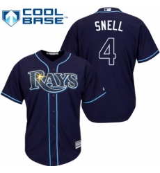 Youth Majestic Tampa Bay Rays #4 Blake Snell Replica Navy Blue Alternate Cool Base MLB Jersey