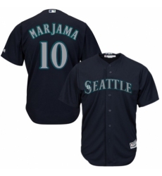 Men's Majestic Seattle Mariners #10 Mike Marjama Replica Navy Blue Alternate 2 Cool Base MLB Jersey