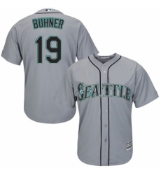 Youth Majestic Seattle Mariners #19 Jay Buhner Authentic Grey Road Cool Base MLB Jersey