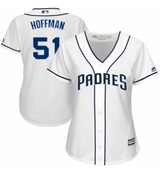 Women's Majestic San Diego Padres #51 Trevor Hoffman Authentic White Home Cool Base MLB Jersey