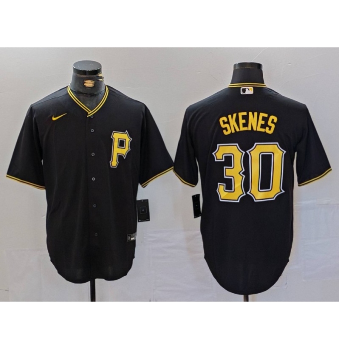 Men's Pittsburgh Pirates #30 Paul Skenes Black Stitched MLB Cool Base Nike Jersey