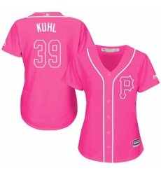 Women's Majestic Pittsburgh Pirates #39 Chad Kuhl Authentic Pink Fashion Cool Base MLB Jersey