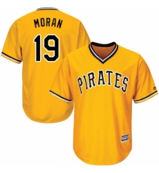 Men's Majestic Pittsburgh Pirates #19 Colin Moran Replica Gold Alternate Cool Base MLB Jersey