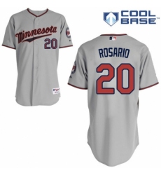 Men's Majestic Minnesota Twins #20 Eddie Rosario Replica Grey Road Cool Base MLB Jersey