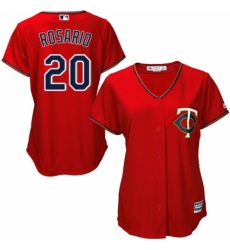 Women's Majestic Minnesota Twins #20 Eddie Rosario Replica Scarlet Alternate Cool Base MLB Jersey