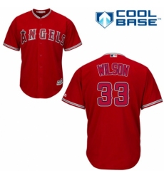 Youth Majestic Los Angeles Angels of Anaheim #33 CJ Wilson Replica Red Alternate Cool Base MLB Jersey