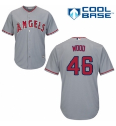Youth Majestic Los Angeles Angels of Anaheim #46 Blake Wood Replica Grey Road Cool Base MLB Jersey