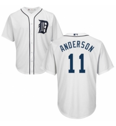 Youth Majestic Detroit Tigers #11 Sparky Anderson Authentic White Home Cool Base MLB Jersey