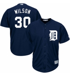 Youth Majestic Detroit Tigers #30 Alex Wilson Replica Navy Blue Alternate Cool Base MLB Jersey