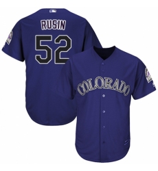Men's Majestic Colorado Rockies #52 Chris Rusin Replica Purple Alternate 1 Cool Base MLB Jersey