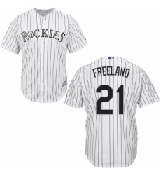 Youth Majestic Colorado Rockies #21 Kyle Freeland Replica White Home Cool Base MLB Jersey