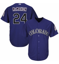 Men's Majestic Colorado Rockies #24 Ryan McMahon Replica Purple Alternate 1 Cool Base MLB Jersey