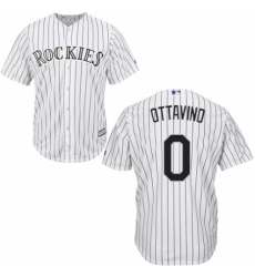 Men's Majestic Colorado Rockies #0 Adam Ottavino Replica White Home Cool Base MLB Jersey