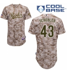Men's Majestic Cincinnati Reds #43 Scott Schebler Replica Camo Alternate Cool Base MLB Jersey