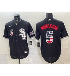 Men's Chicago White Sox #5 Munetaka Murakami Black 2026 USA 250 Fourth of July Stitched Baseball Jersey