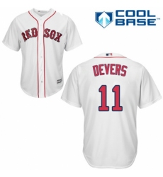 Youth Majestic Boston Red Sox #11 Rafael Devers Replica White Home Cool Base MLB Jersey