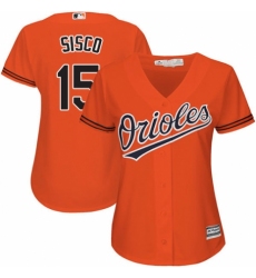 Women's Majestic Baltimore Orioles #15 Chance Sisco Authentic Orange Alternate Cool Base MLB Jersey