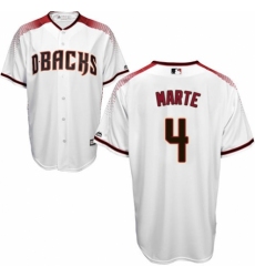 Men's Majestic Arizona Diamondbacks #4 Ketel Marte Authentic White Home Cool Base MLB Jersey