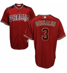 Men's Majestic Arizona Diamondbacks #3 Daniel Descalso Authentic Red/Brick Alternate Cool Base MLB Jersey