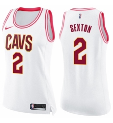 Women's Nike Cleveland Cavaliers #2 Collin Sexton Swingman White/Pink Fashion NBA Jersey