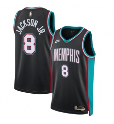 Men's Memphis Grizzlies #8 Jaren Jackson Jr. Black 2025 Classic Edition Stitched Basketball Jersey
