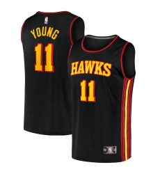 Youth Atlanta Hawks #11 Trae Young Fanatics Branded Black 2020-21 Fast Break Player Jersey