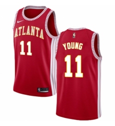Youth Nike Atlanta Hawks #11 Trae Young Swingman Red NBA Jersey Statement Edition