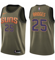 Youth Nike Phoenix Suns #25 Mikal Bridges Swingman Green Salute to Service NBA Jersey