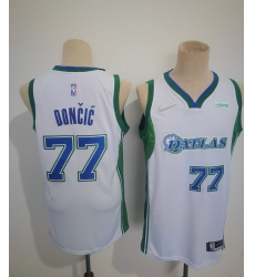 Men's Dallas Mavericks 2021-22 City Edition #77 Luka Doncic White Stitched Basketball Jersey