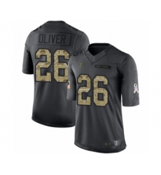 Men's Atlanta Falcons #26 Isaiah Oliver Limited Black 2016 Salute to Service Football Jersey
