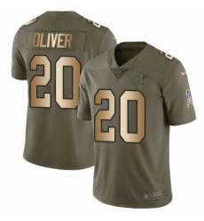 Youth Nike Atlanta Falcons #20 Isaiah Oliver Limited Olive/Gold 2017 Salute to Service NFL Jersey