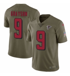 Men's Nike Atlanta Falcons #9 Garrett Grayson Limited Olive 2017 Salute to Service NFL Jersey