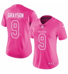Women's Nike Atlanta Falcons #9 Garrett Grayson Limited Pink Rush Fashion NFL Jersey