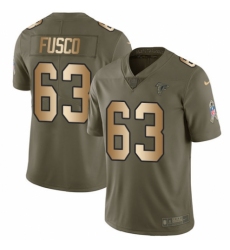 Men's Nike Atlanta Falcons #63 Brandon Fusco Limited Olive/Gold 2017 Salute to Service NFL Jersey