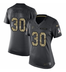 Women's Nike Atlanta Falcons #30 Ito Smith Limited Black 2016 Salute to Service NFL Jersey
